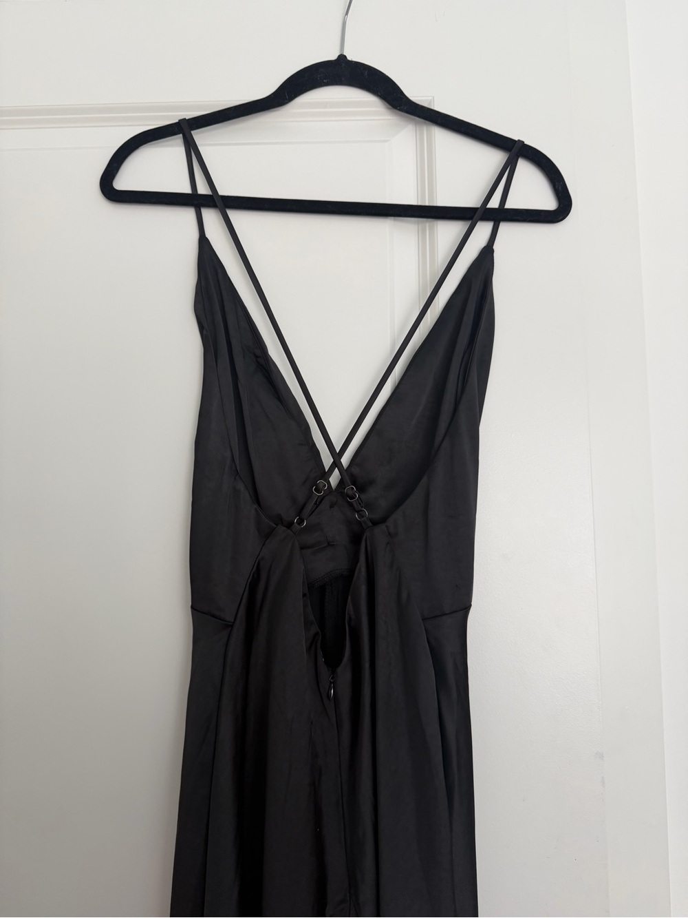 Hello Molly sleek night satin midi dress black Size Large - Picture 8 of 10